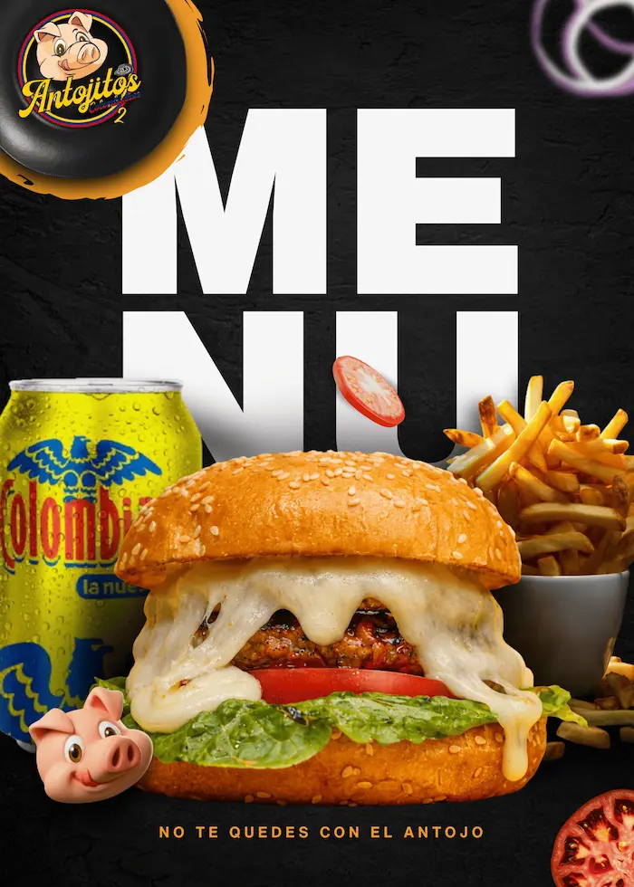 portada de menú antojitos 2 realizada por creativamente studio