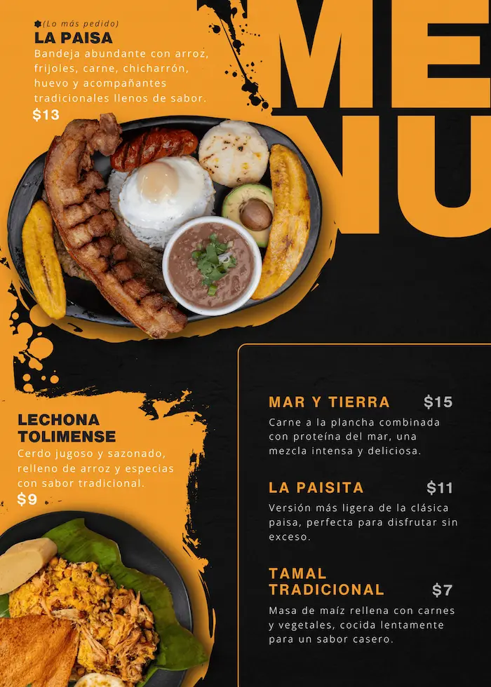 fragmento de menú antojitos 2 realizada por creativamente studio