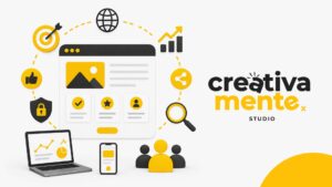 imagen de la importancia del diseño web y el logo original de creativamente