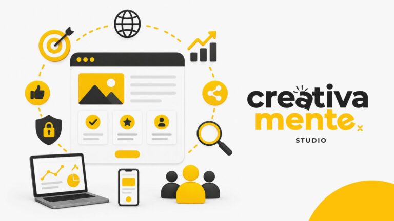 imagen de la importancia del diseño web y el logo original de creativamente