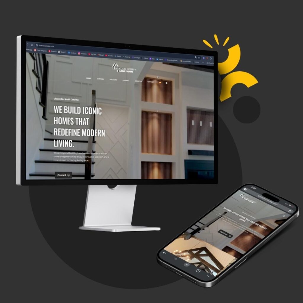 Diseño web Pagina diseñada por Creativamente Studio All Iconic Homes cliente en USA
